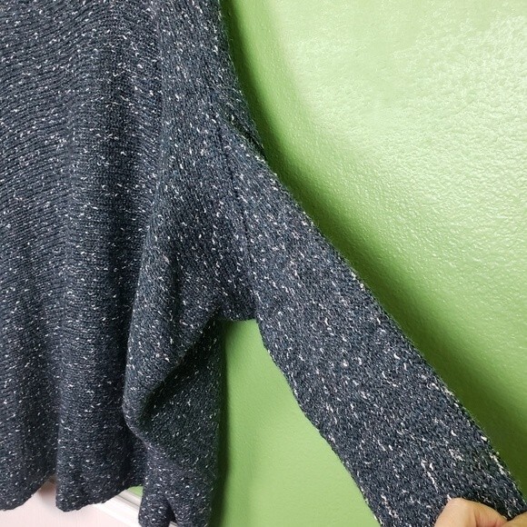 Lane Bryant NWT Women's Draped Blue Silver Open Cardi Shrug Jacket Size 26/28 - Picture 11 of 13